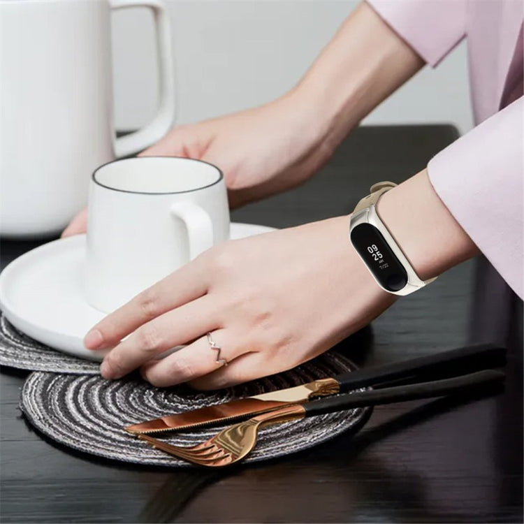 Xiaomi Mi Smart Band 4 / Xiaomi Mi Band 3 Ægte læder Urrem - Beige#serie_3