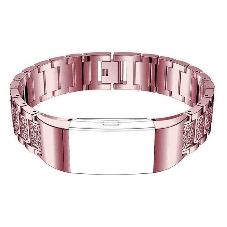 Fed Fitbit Charge 4 / Fitbit Charge 3 Metal og Rhinsten Rem - Pink#serie_027