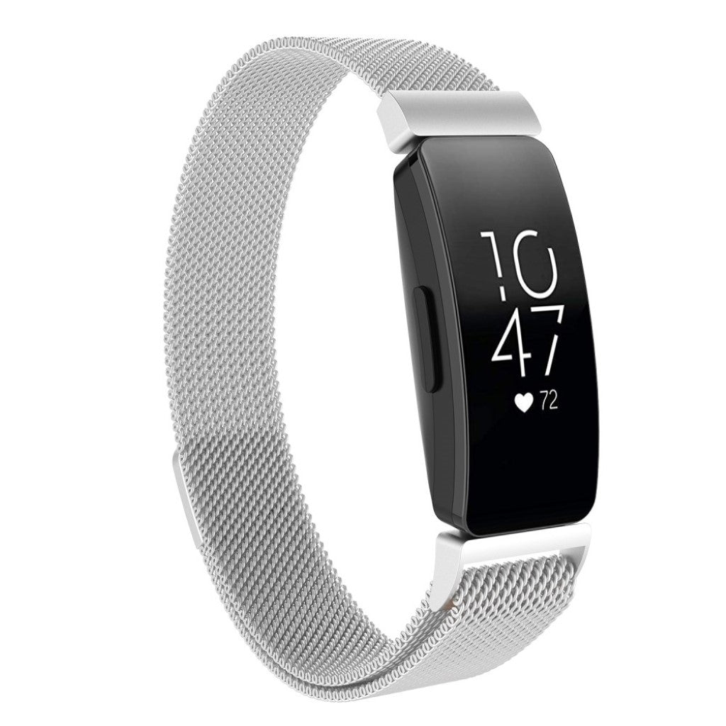 Mega slidstærk Fitbit Inspire Metal Rem - Sølv#serie_013