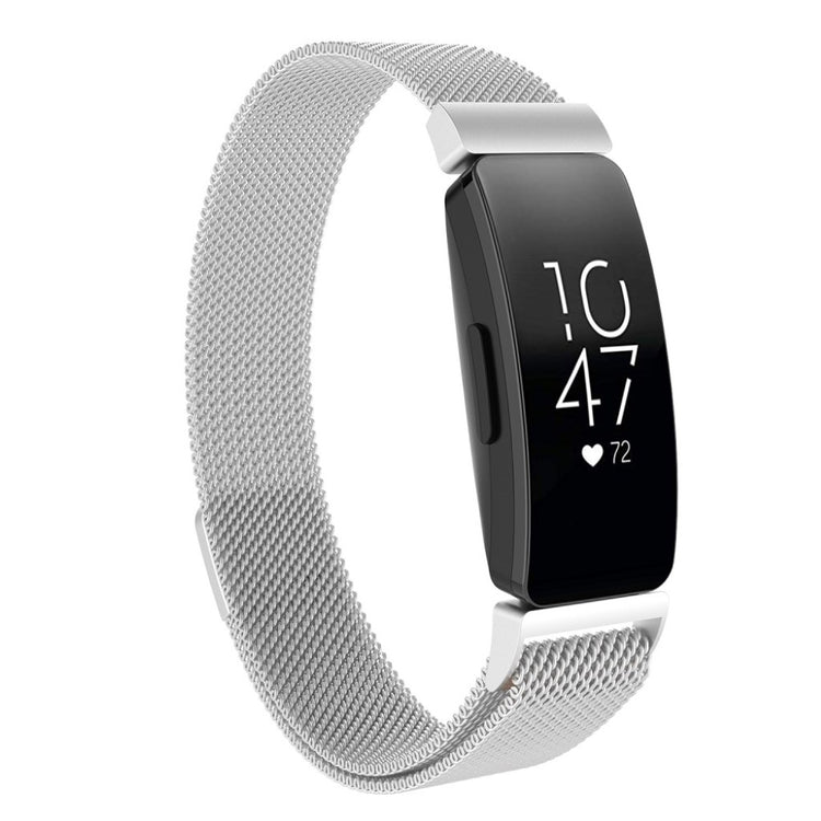Mega slidstærk Fitbit Inspire Metal Rem - Sølv#serie_013