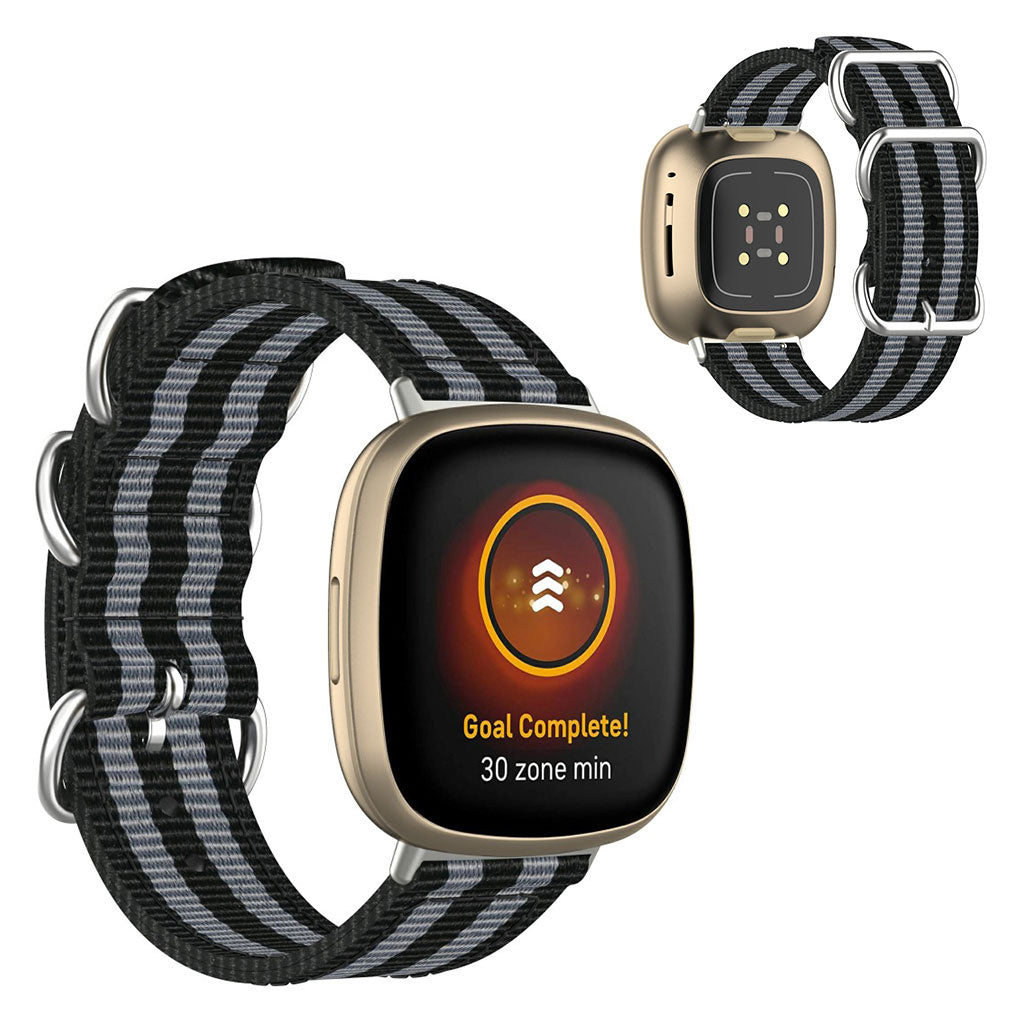 Rigtigt fantastisk Fitbit Versa 3 Nylon Rem - Sort#serie_1