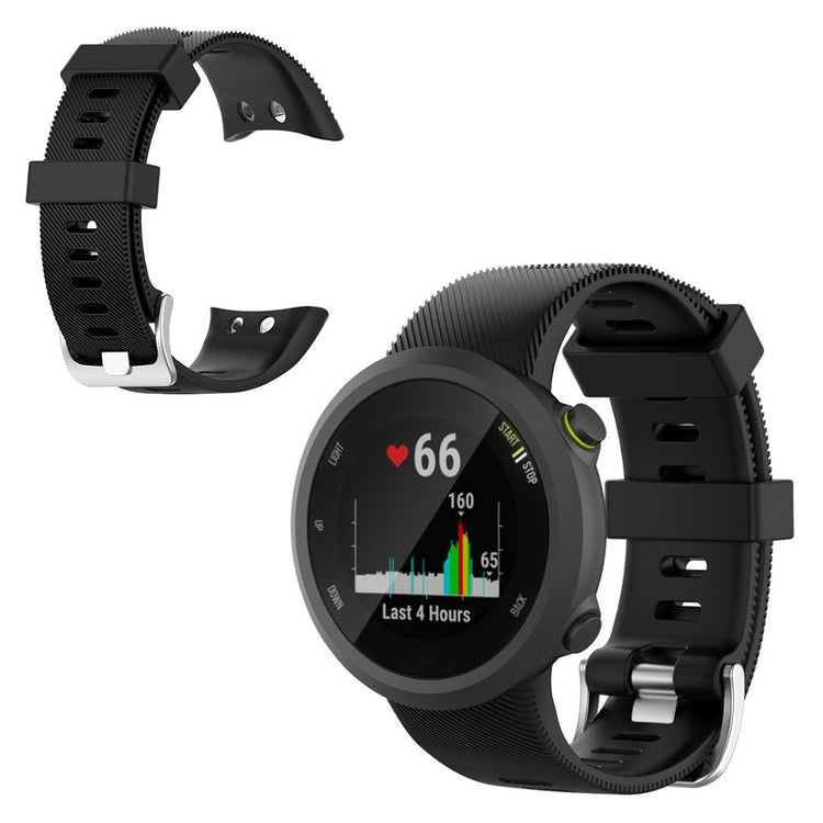 Garmin Forerunner 45 / Garmin Forerunner 45S Silikone Rem - Sort#serie_1