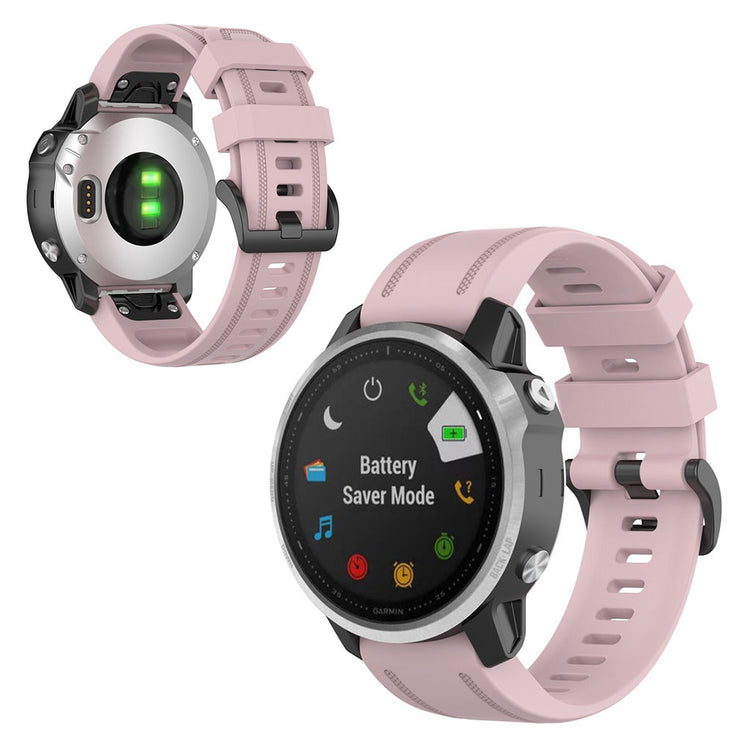 Rigtigt sejt Garmin Fenix 6S Silikone Rem - Pink#serie_9