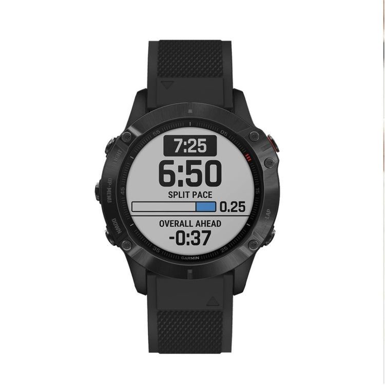 Meget fed Garmin Fenix 6 Silikone Rem - Sort#serie_1
