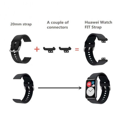 Huawei Watch Fit / Watch Fit Special Edition Watch Band Adapter 20mm Zinc Metal Watch Connector with Screwdriver and Plugs - Silver#serie_4