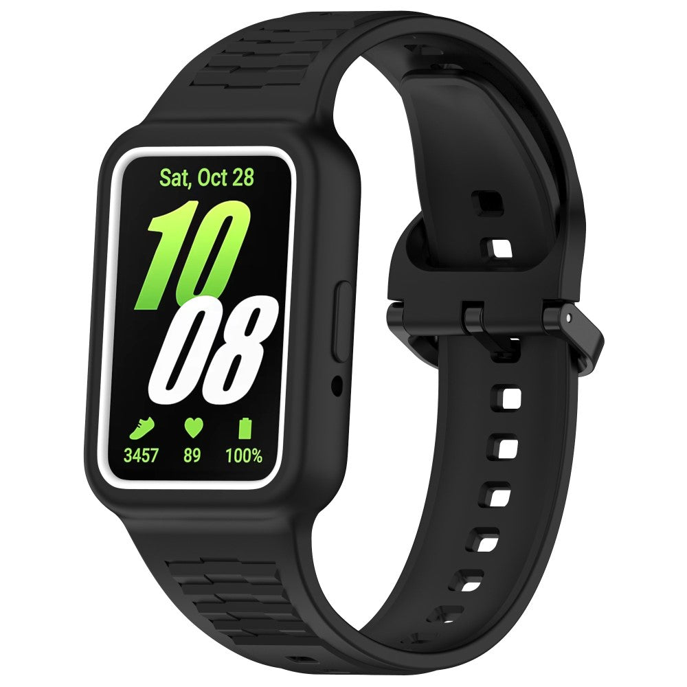 Samsung Galaxy Fit3 (SM-R390) Watch Strap Integrate Silicone Watch band with Case - Black#serie_1