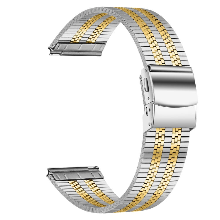 Samsung Galaxy Watch 46mm Stainless Steel Watch Band Stylish 22mm Replacement Wrist Strap - Silver+Gold#serie_1