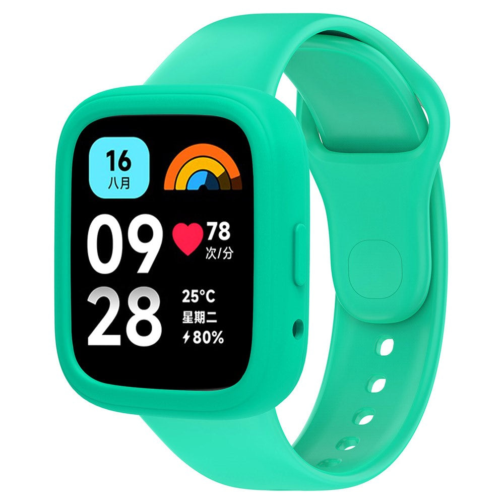 Xiaomi Redmi Watch 3 Active Silicone Strap Replacement Wrist Band with Watch Case - Teal#serie_10