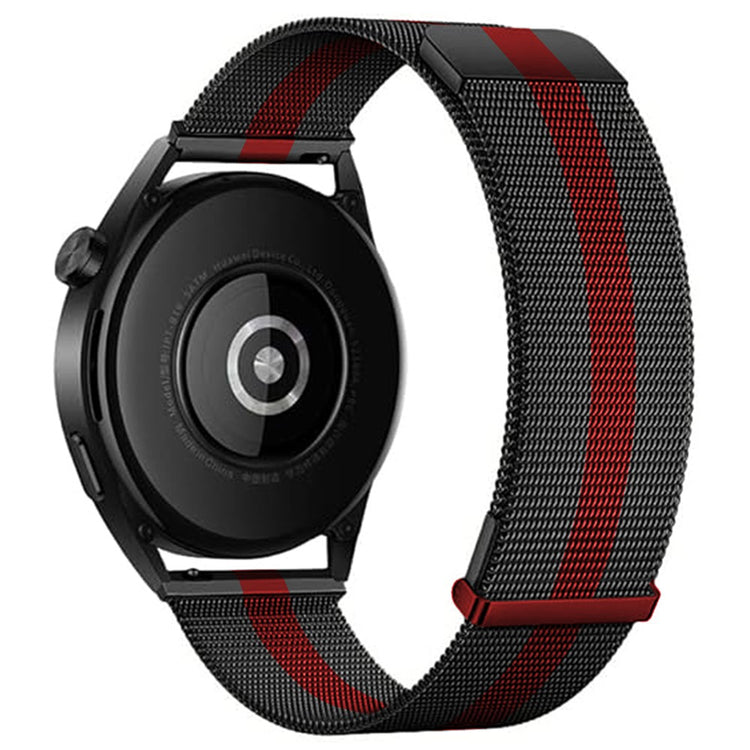 KALEBOL Huawei Watch GT 4 46mm Magnetic Milanese Strap 22mm Stainless Steel Watch Band - Black+Red#serie_2