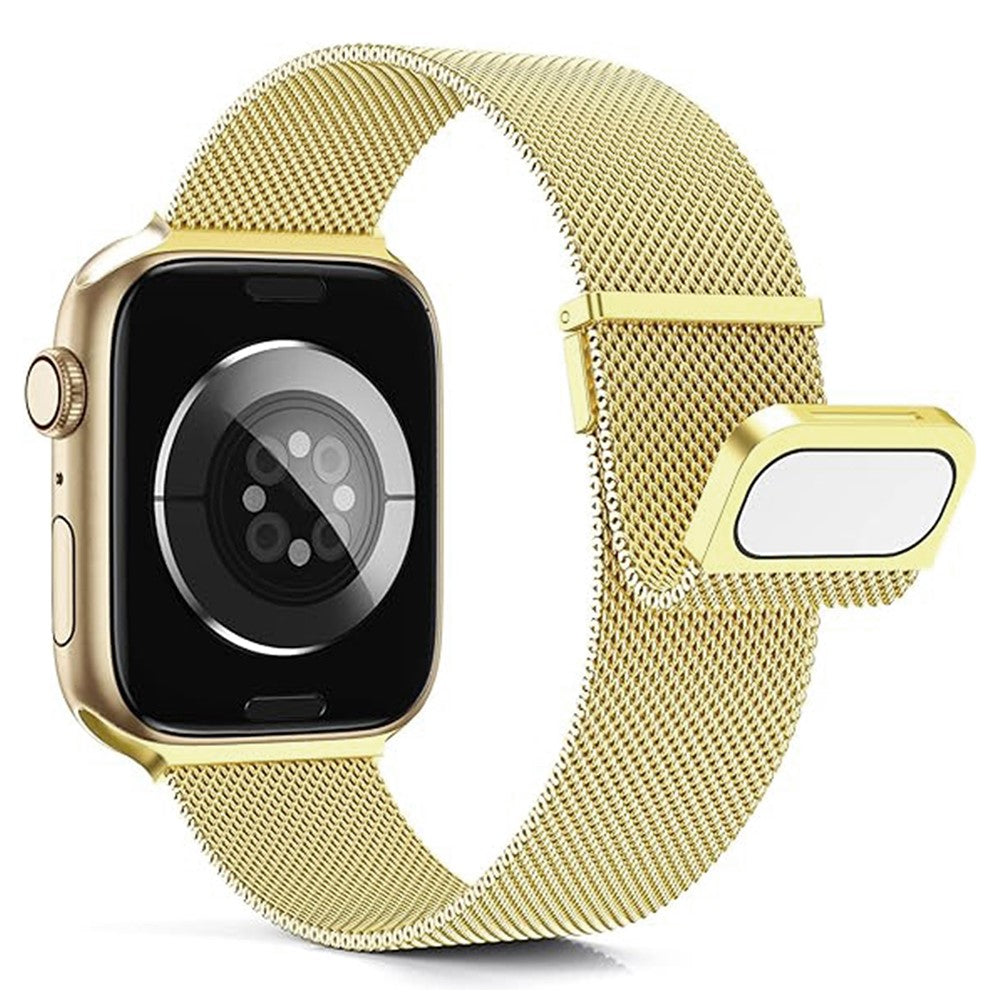 KALEBOL Apple Watch Series 41mm - 40mm - 38mm Milanese Mesh Strap Magnetic Watch Band - Gold#serie_3