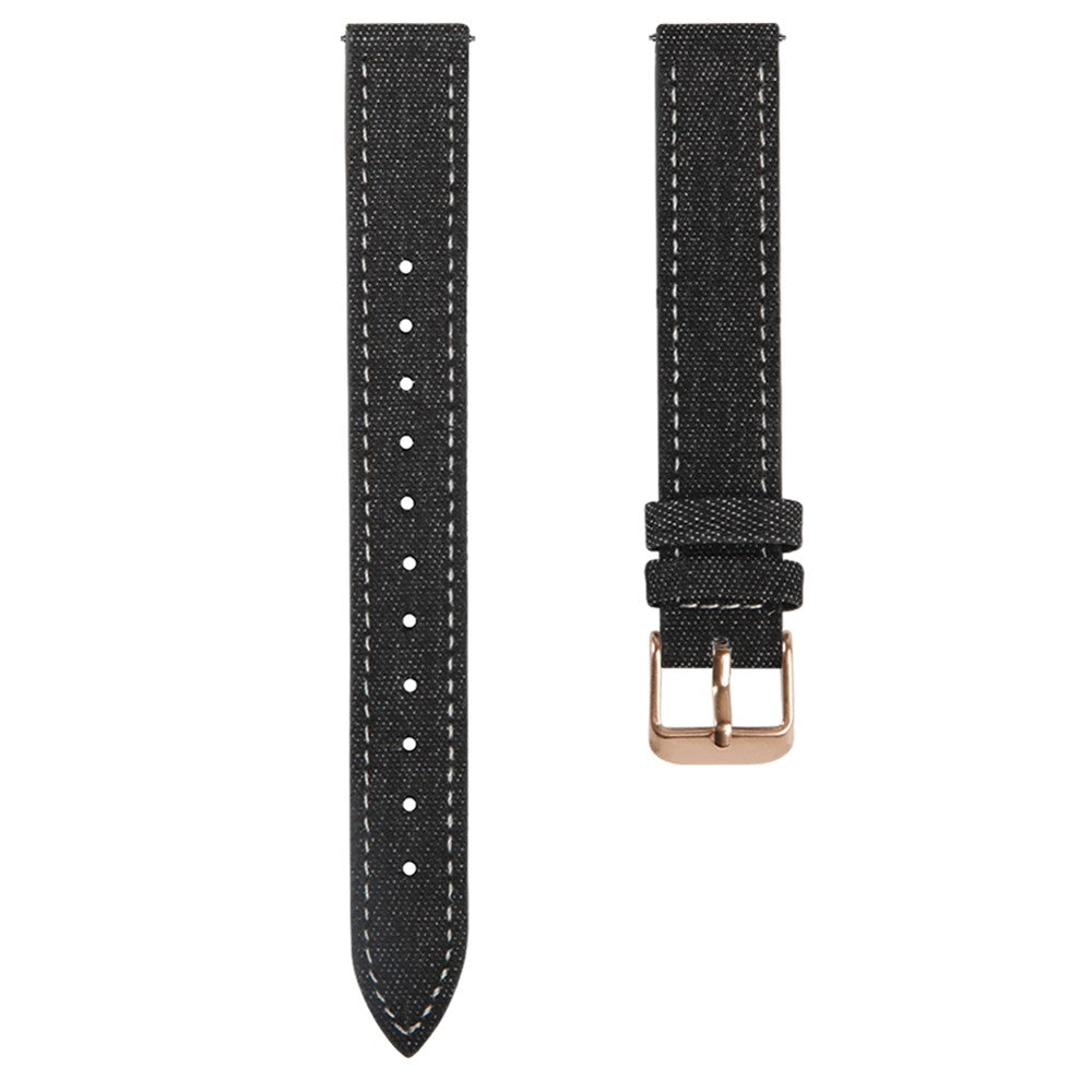 KALEBOL Garmin Lily 2 Watch Band Linen Leather Adjustable Wrist Strap - Black#serie_1