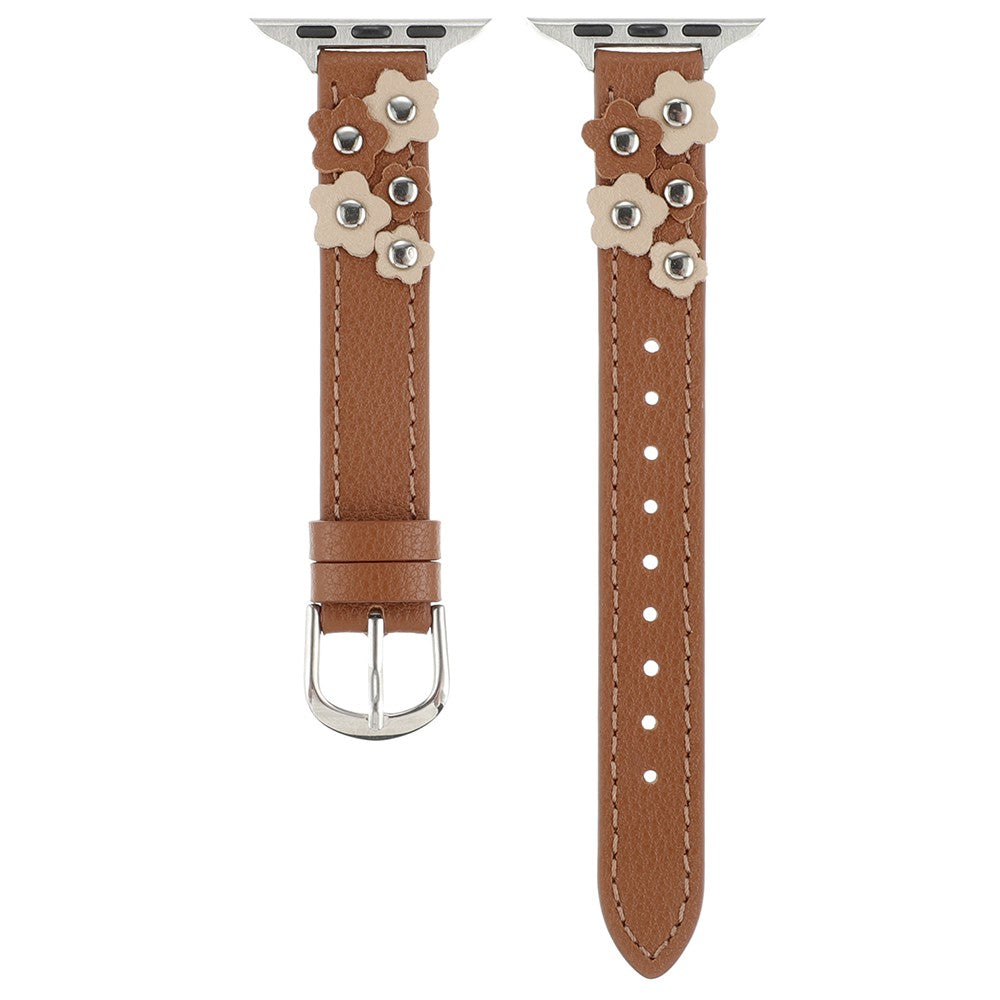 KALEBOL Apple Watch Series 41mm - 40mm - 38mm Genuine Cow Leather Watch Strap - Brown#serie_3