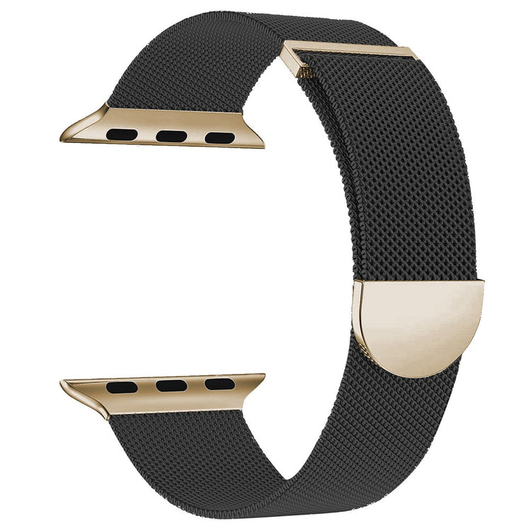 KALEBOL Apple Watch Series 49mm - 45mm - 44mm - 42mm Milanese Metal Watch Band - Black / Gold#serie_3