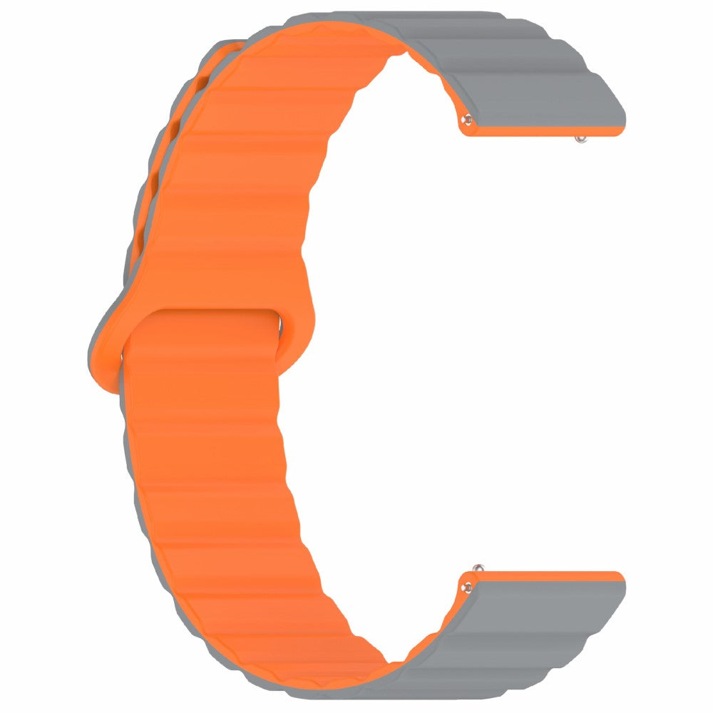 Garmin Vivoactive 5 Magnetic Silicone Watch Band 20mm Adjustable Replacement Strap - Grey+Orange#serie_3