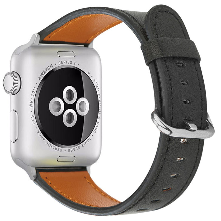 Apple Watch Series 41mm - 40mm - 38mm Genuine Cow Leather Strap - Black#serie_1