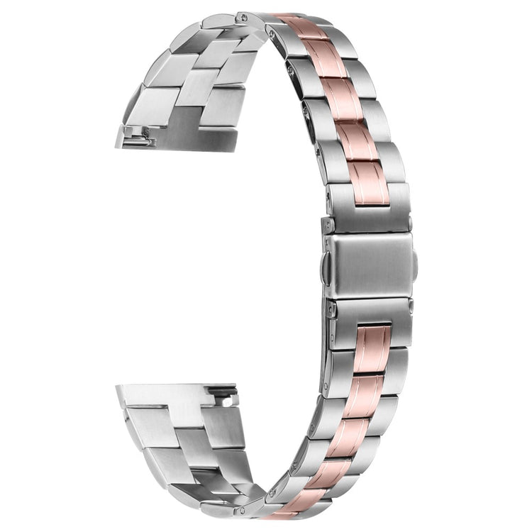 Fitbit Versa Lite / Versa 2 / Versa Watch Strap Stainless Steel Three-Beads Wrist Band - Silver+Pink Gold#serie_1