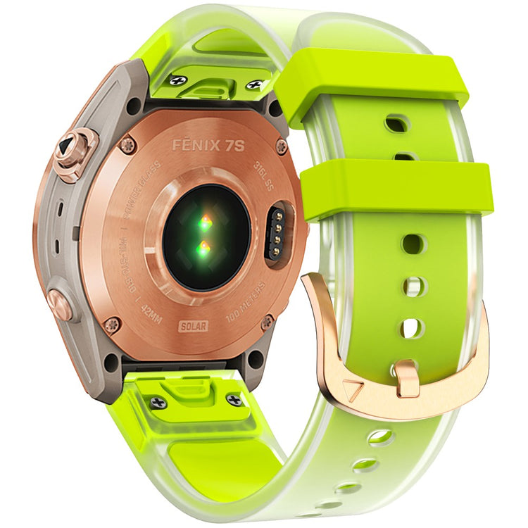 KALEBOL Garmin Fenix Series 5S - 6S - 7S - 20mm Silicone Band Glacier Translucent Watch Strap - Lime#serie_8