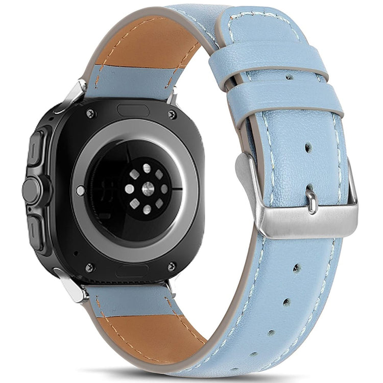 Samsung Galaxy Watch Ultra 47mm Square Tail Watch Strap Genuine Cow Leather Wrist Band - Baby Blue#serie_3