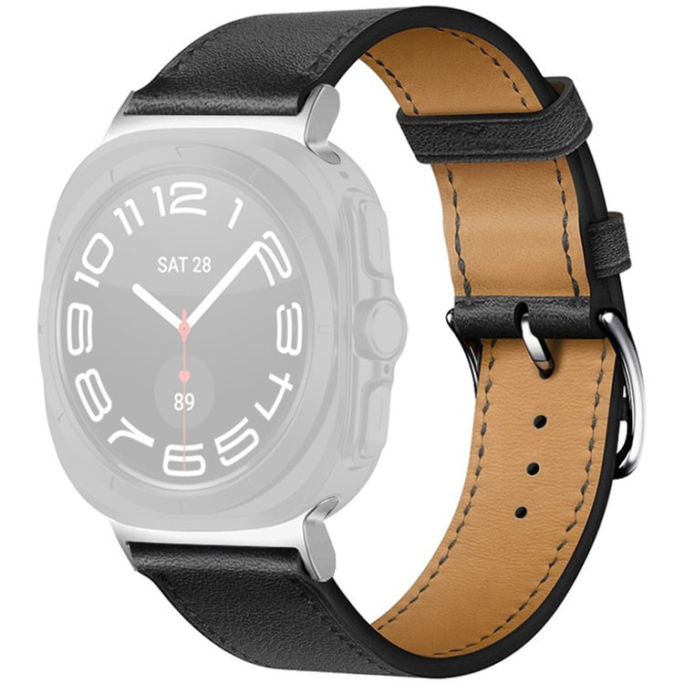 Watch Strap Samsung Galaxy Watch Ultra 47mm Genuine Cow Leather Wrist Band - Black+Black Lines#serie_6