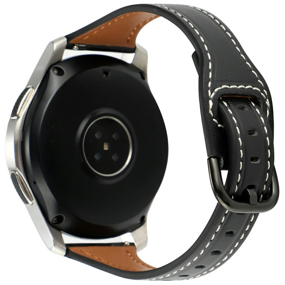 Samsung Galaxy Watch7 44mm Genuine Cow Leather 20mm Watch Strap - Black+Black Buckle#serie_1