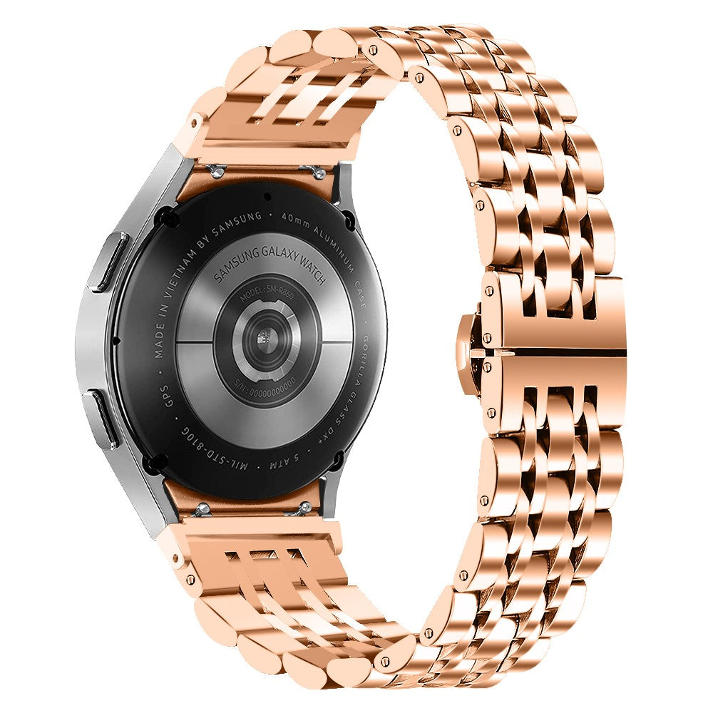 Samsung Galaxy Watch7 44mm / 40mm Stainless Steel Band 7-Bead Smart Watch Strap with Connector - Rose Gold#serie_6