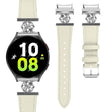 Utrolig Søt Samsung Galaxy Watch 7 40mm / Samsung Galaxy Watch 7 44mm Ekte Lær Og Metall Universal Reim