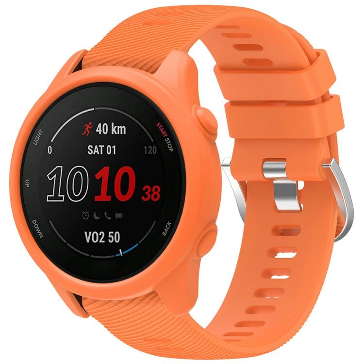 Garmin Forerunner 255 / Forerunner 265 Cross-Texture Silicone Band with Watch Case - Orange#serie_3