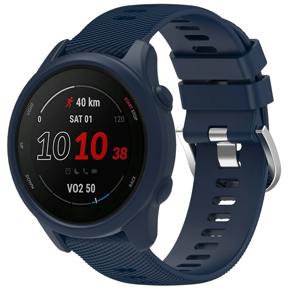 Garmin Forerunner 255 / Forerunner 265 Cross-Texture Silicone Band with Watch Case - Midnight Blue#serie_12