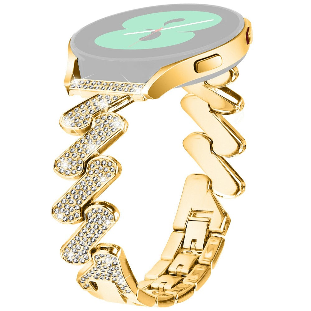 Samsung Galaxy Watch7 44mm / 40mm Alloy Starp Bling Rhinestone Decor Watch Band - Gold#serie_2