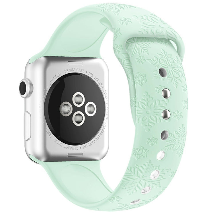 Silicone Strap for Apple Watch Series 41mm - 40mm - 38mm - Snowflake Light Green#serie_16