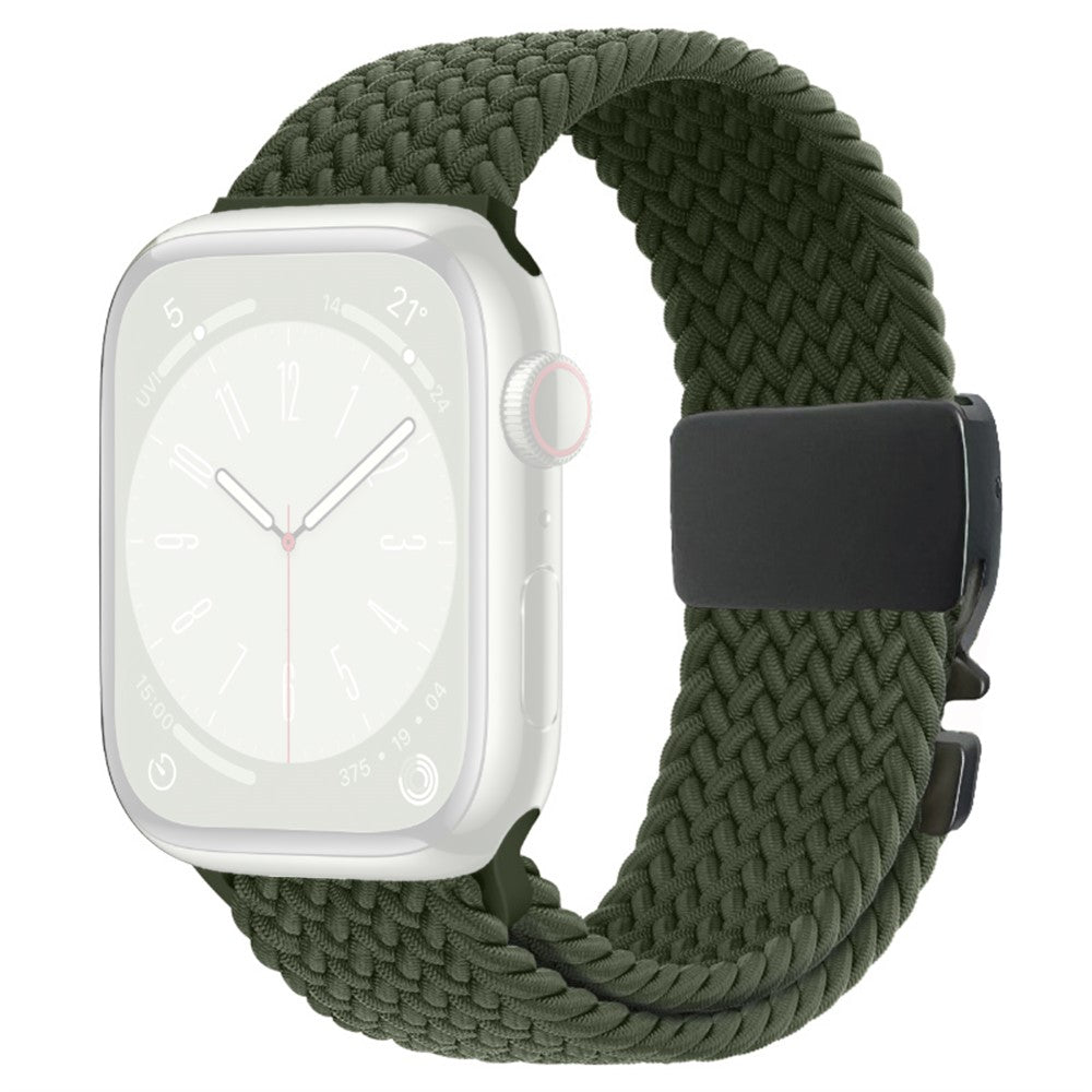 Strap Apple Watch Series 41mm - 40mm - 38mm Woven Watch Band - Dark Green#serie_11