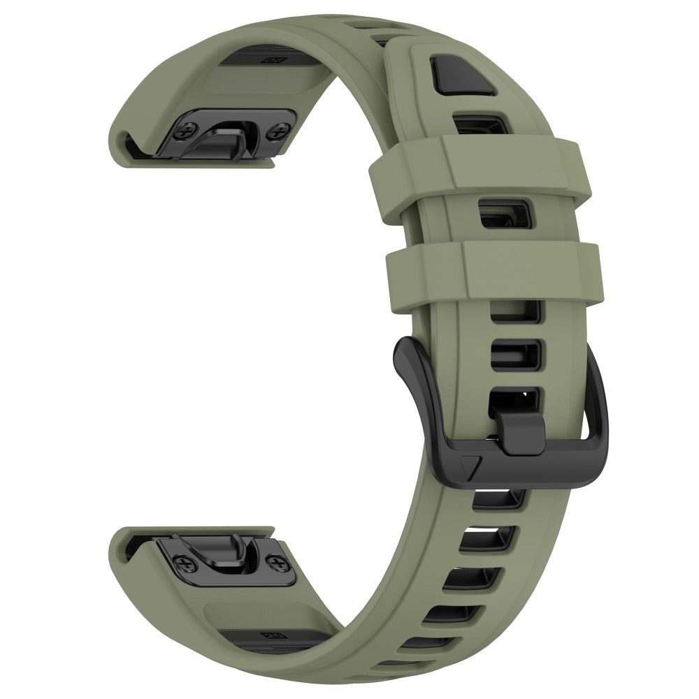 20mm Strap Garmin Fenix 8 43mm / Descent MK3 / MK3i / epix Pro (Gen 2) 42mm Universal Silicone Watch Band - Army Green+Black#serie_9