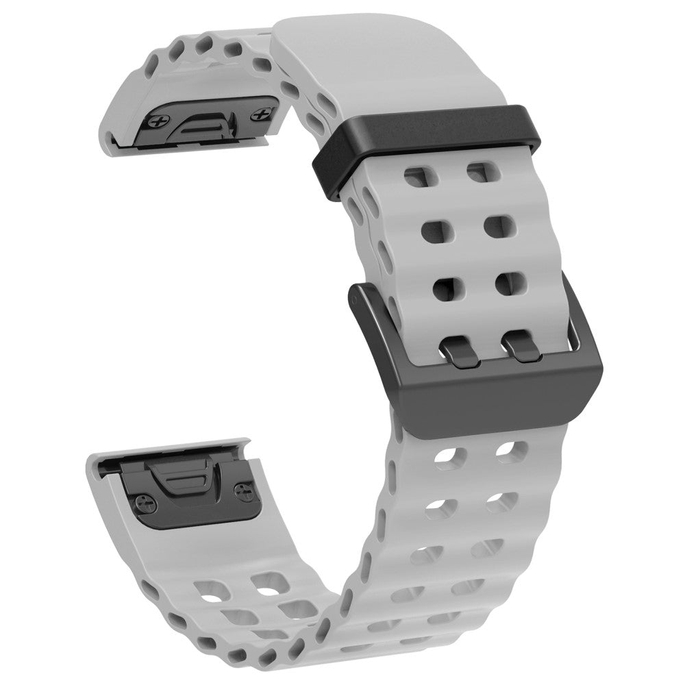 26mm Silicone Strap Garmin Fenix 8 51mm / Enduro 3 / Enduro 2 Quick Release Ocean Watch Band - Grey#serie_2