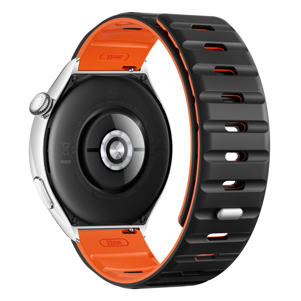 22mm Magnetic Strap Xiaomi Watch S4 Sport / Redmi Watch 5 Active Silicone Watch Band - Black+Orange#serie_1