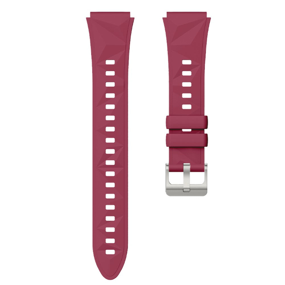 18mm Strap Huawei Watch GT 5 41mm / GT 4 41mm / Garmin Venu 3S Rhombus Pattern Universal Silicone Watch Band - Wine Red#serie_9