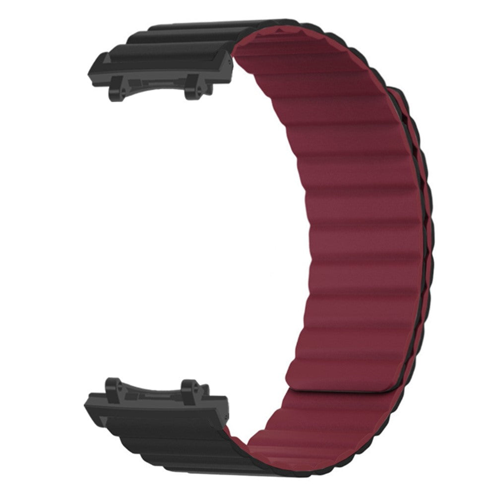 Huami Amazfit T-Rex 3 Watch Band Adjustable Magnetic Silicone Wrist Strap with Connector - Black  /  Wine Red#serie_3