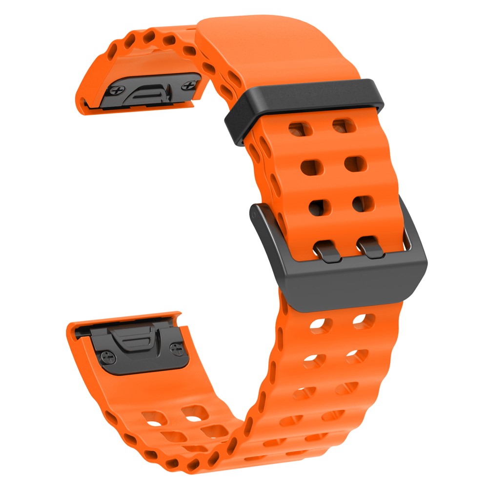 22mm Silicone Strap Garmin Fenix 8 47mm / Fenix E 47mm / Quatix 7 Pro Multiple Holes Watchband - Orange#serie_4