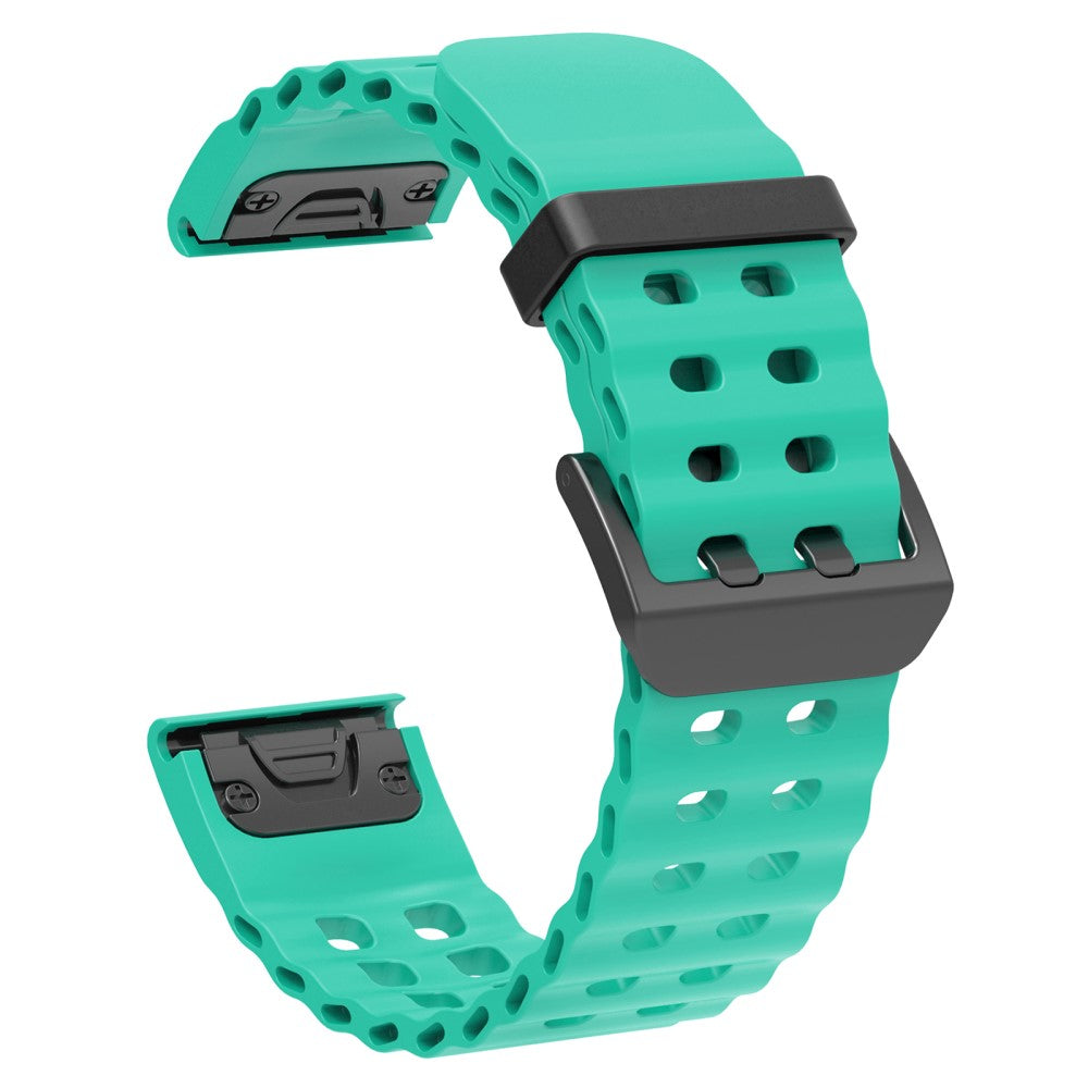 22mm Silicone Strap Garmin Fenix 8 47mm / Fenix E 47mm / Quatix 7 Pro Multiple Holes Watchband - Teal Green#serie_9