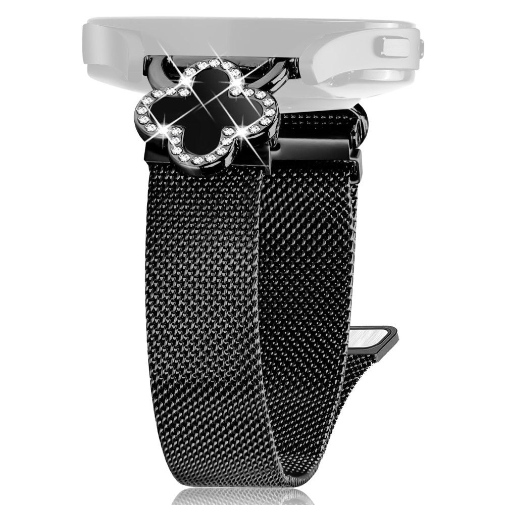 Huawei Watch GT 2 42mm Milanese Band Stainless Steel Watch Strap Clover Decor, Size: S - Black / Black#serie_1