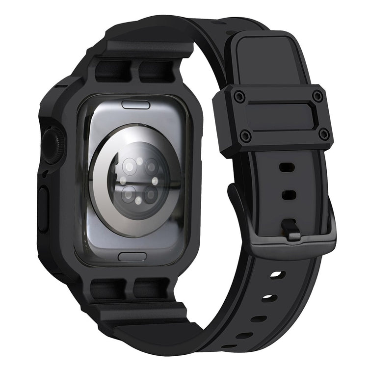 Apple Watch Series 10 46mm Strap Soft Flexible Watch Band with Integrated Watch Case - Black#serie_1