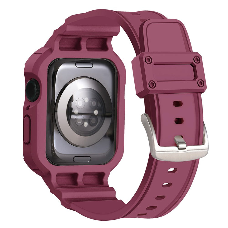 Apple Watch Series 10 46mm Strap Soft Flexible Watch Band with Integrated Watch Case - Plum#serie_5