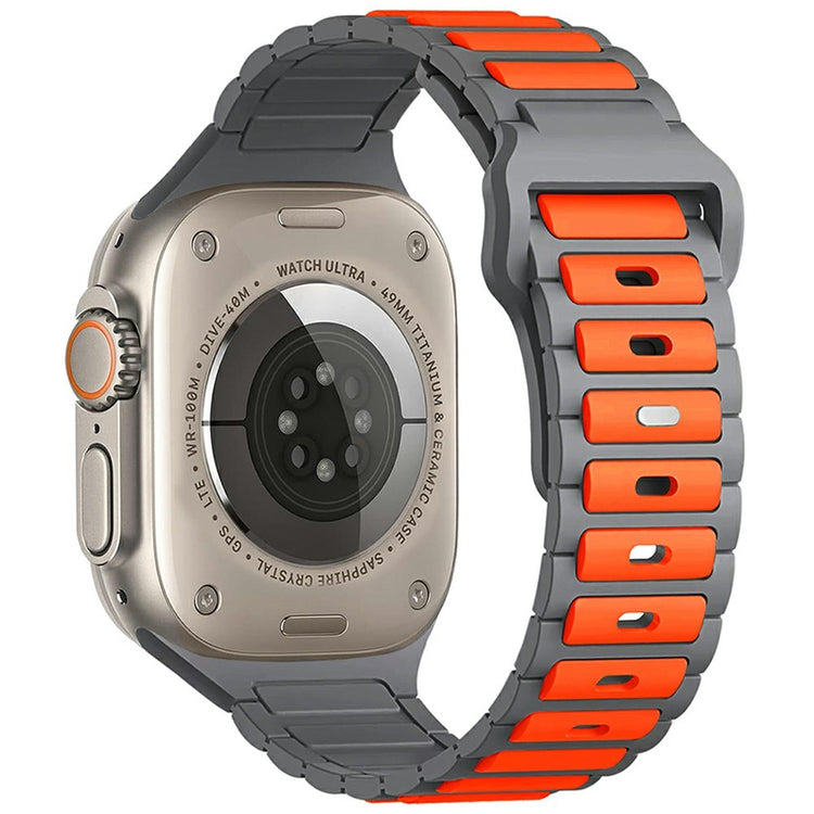 KALEBOL Silicone Watch Strap Apple Watch Series 10 46mm - Orange + Grey#serie_3