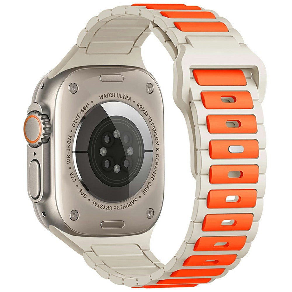 KALEBOL Silicone Watch Strap Apple Watch Series 10 46mm - Orange + Starlight#serie_4
