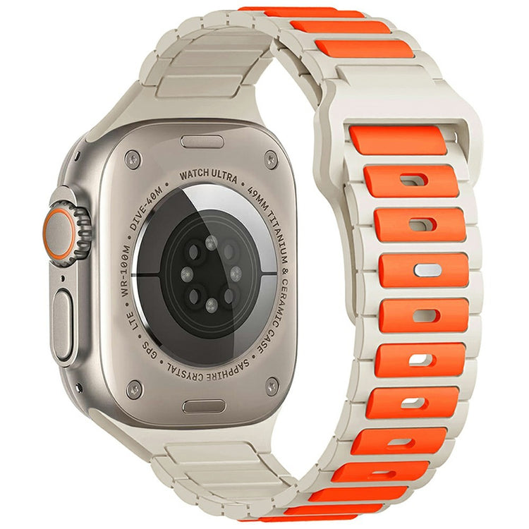 KALEBOL Silicone Watch Strap Apple Watch Series 10 46mm - Orange + Starlight#serie_4