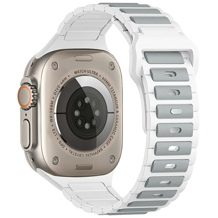 KALEBOL Silicone Watch Strap Apple Watch Series 10 46mm - Grey + White#serie_8