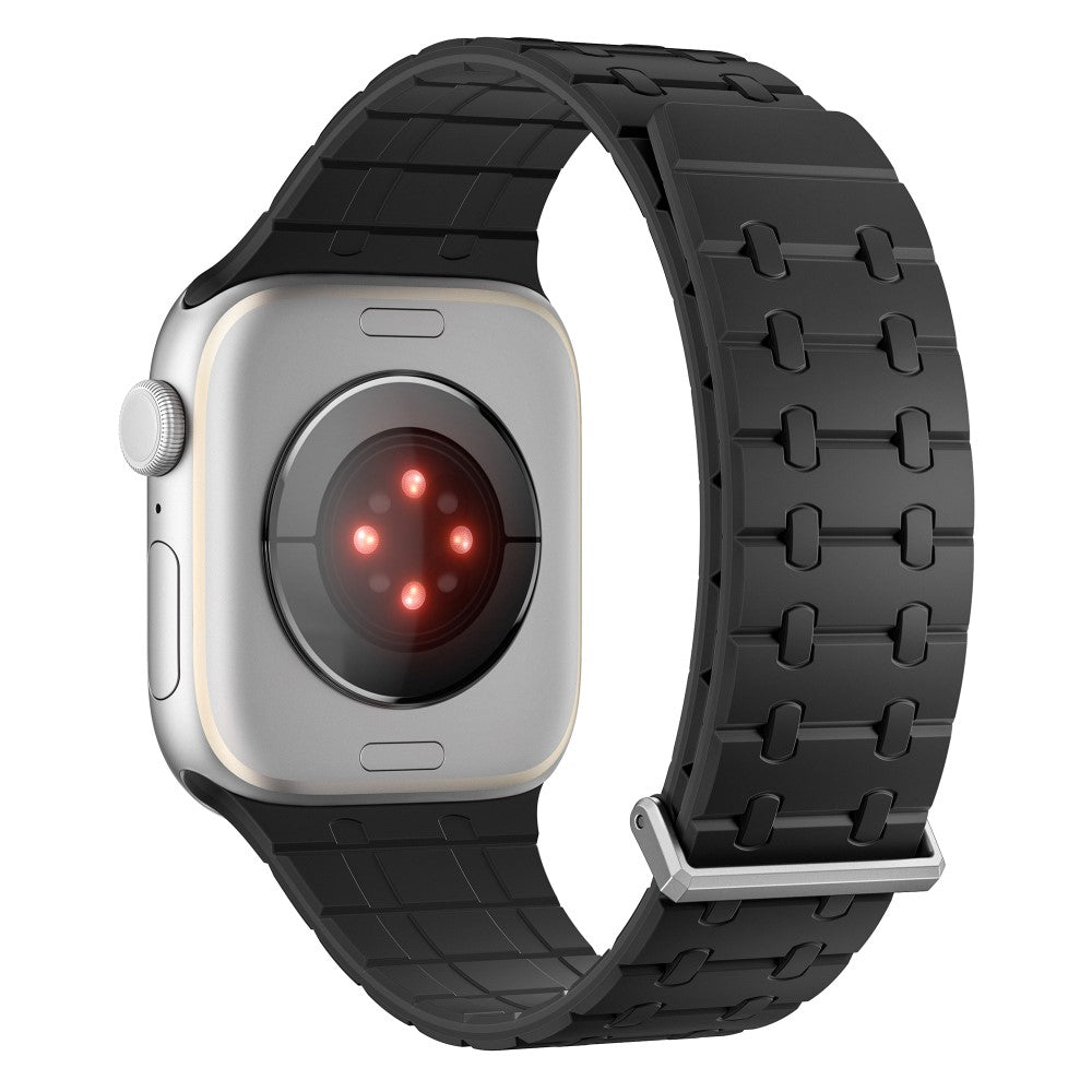 Magnetic Watch Band Apple Watch Series 10 46mm Replacement Silicone Strap - Black#serie_2