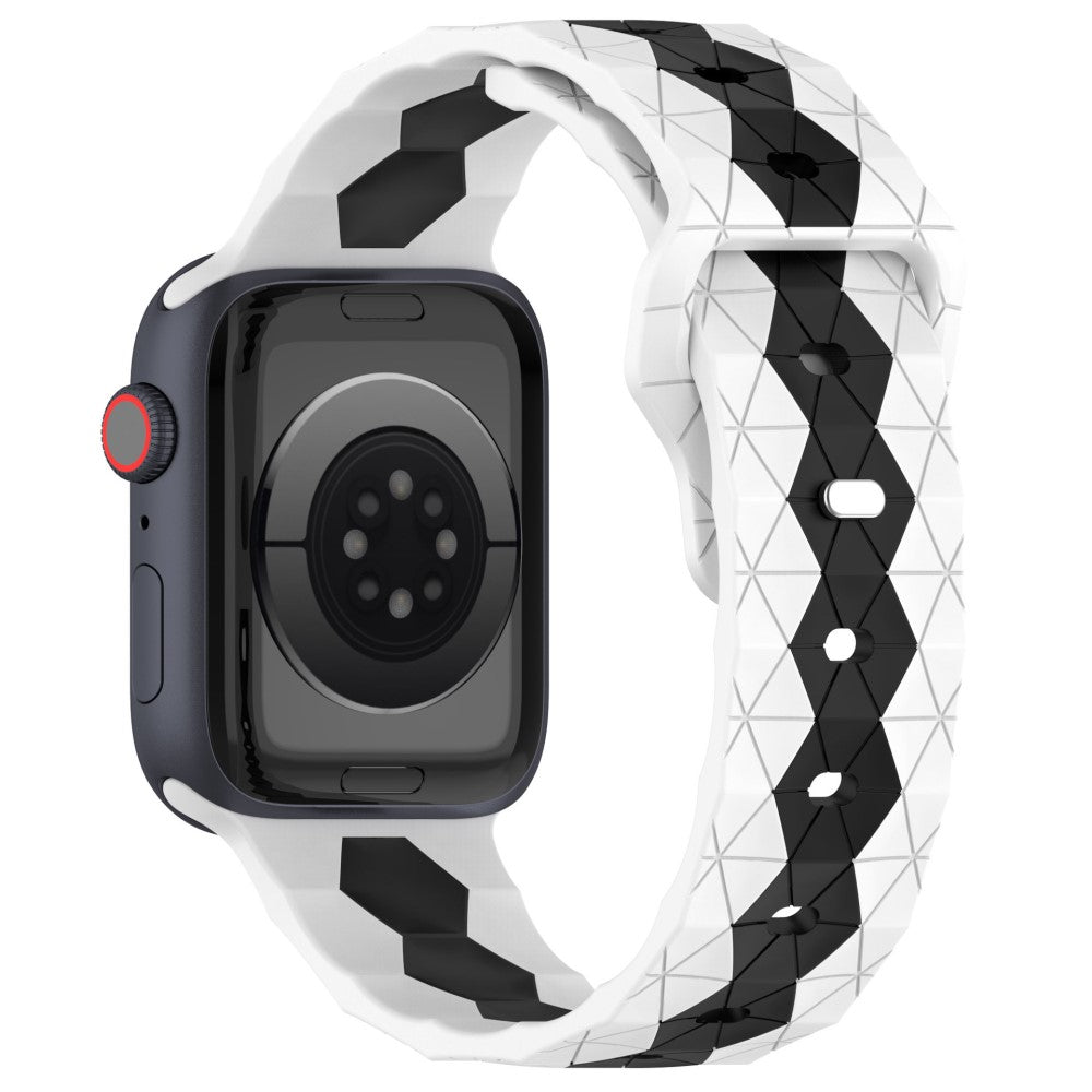KALEBOL Football Pattern Silicone Strap Apple Watch Series 49mm - 45mm - 44mm - 42mm Watch Band - White+Black#serie_2