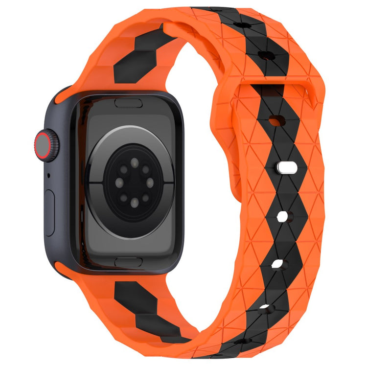 KALEBOL Football Pattern Silicone Strap Apple Watch Series 49mm - 45mm - 44mm - 42mm Watch Band - Orange+Black#serie_3