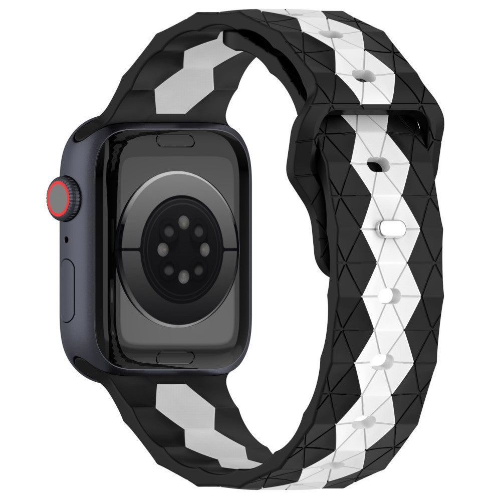 KALEBOL Football Pattern Silicone Strap Apple Watch Series 49mm - 45mm - 44mm - 42mm Watch Band - Black+White#serie_6
