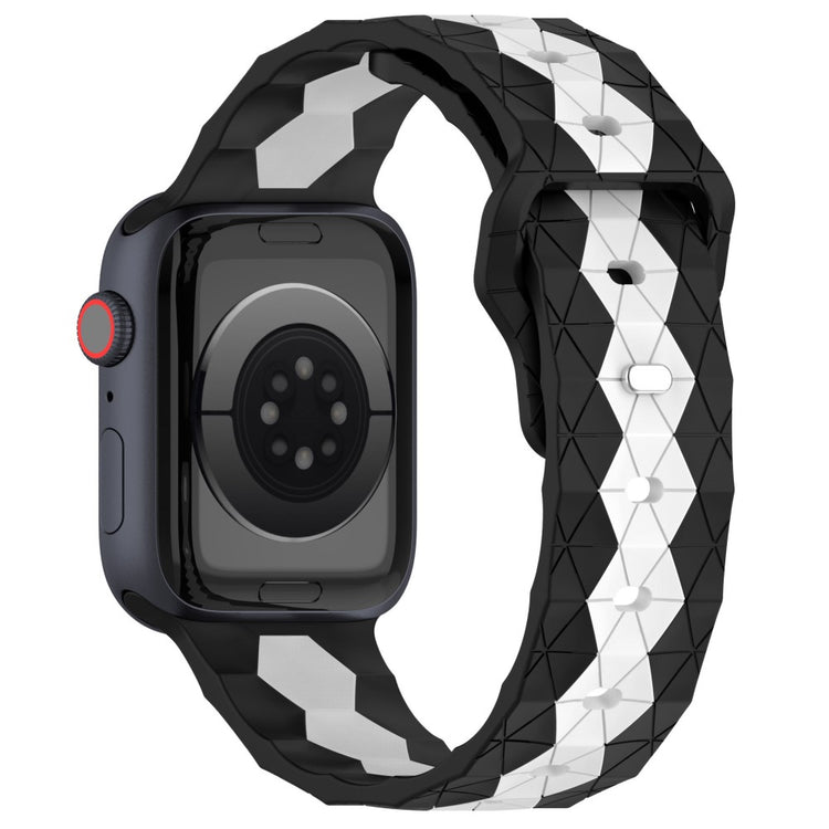 KALEBOL Football Pattern Silicone Strap Apple Watch Series 49mm - 45mm - 44mm - 42mm Watch Band - Black+White#serie_6